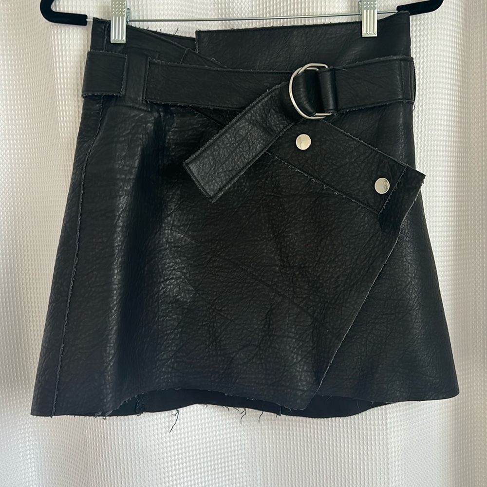 Zara black leather skirt